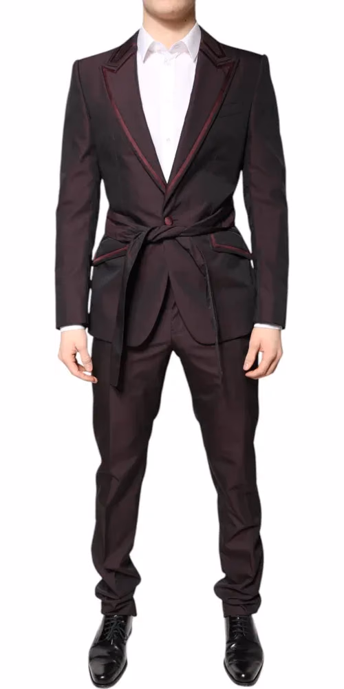 Dolce & Gabbana Maroon Single Breasted Formal 2 Piece Suit