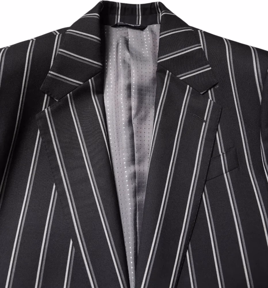 Dolce & Gabbana Dark Gray Striped SICILIA Formal 2 Piece Suit