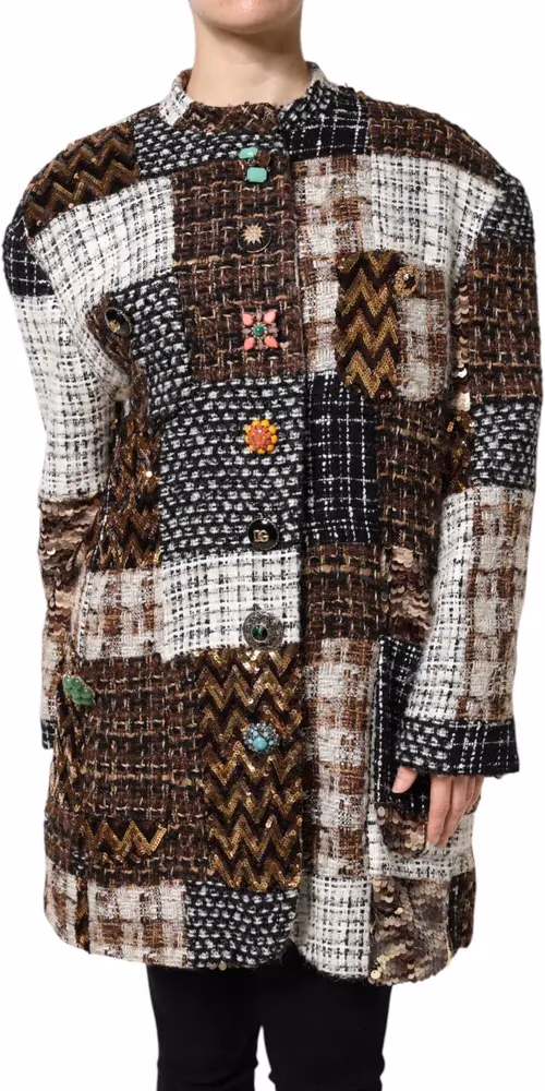 Dolce & Gabbana Multicolor Patchwork Button Down Jacket