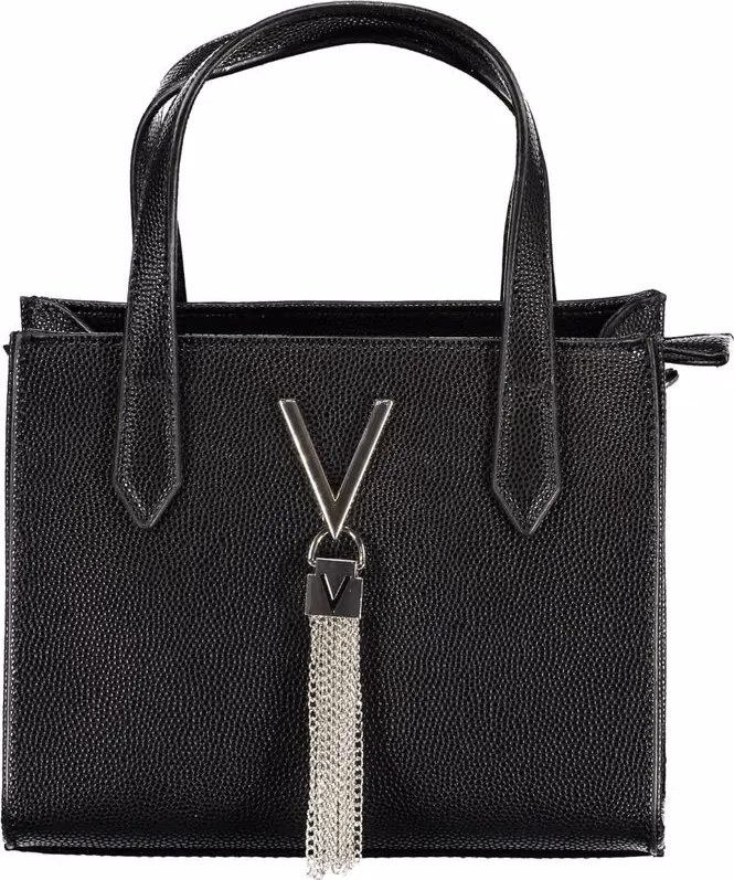 Mario Valentino Nero Polyurethane Women's Bag with Handles and Shoulder Strap