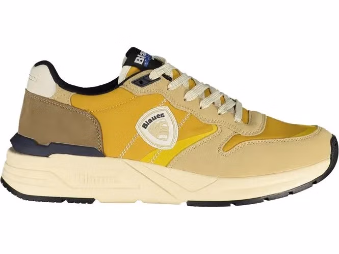 Blauer Beige Polyester Sneaker