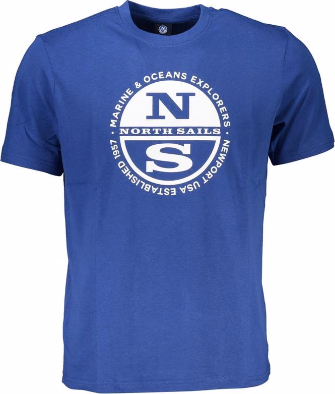 North Sails Blue Cotton Men T-Shirt