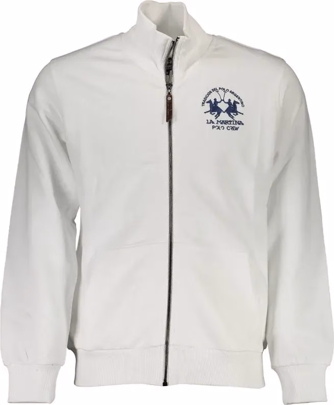 La Martina White Cotton Men Sweatshirt