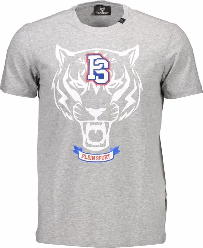 Plein Sport Gray Cotton Men T-Shirt