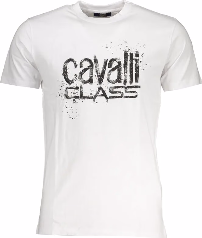 Cavalli Class Bianco Cotton Men T-Shirt