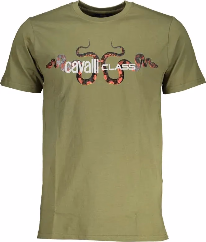 Cavalli Class Verde Cotton Men T-Shirt
