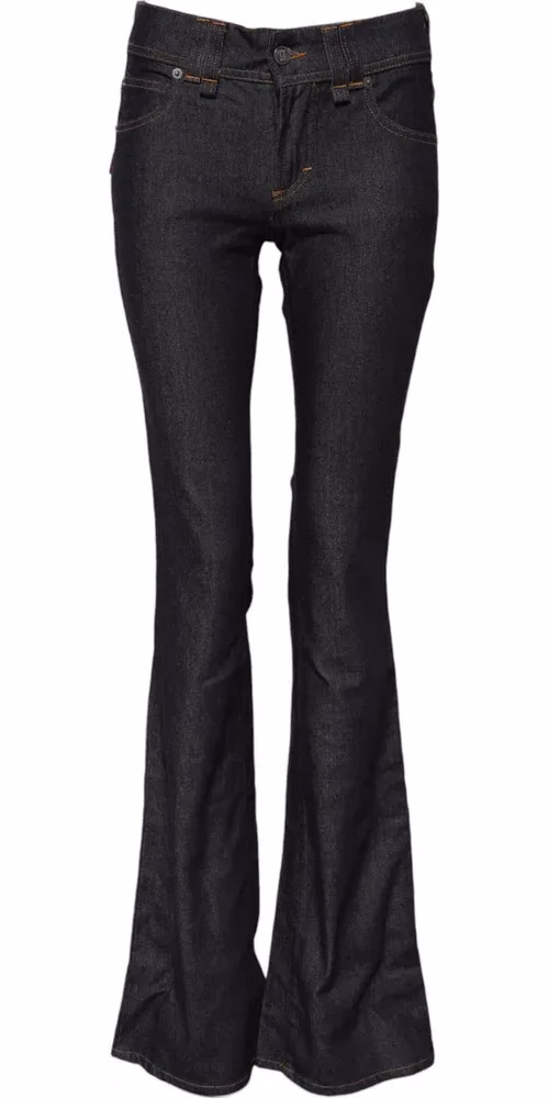 John Galliano Blue Mid Waist Cotton Wide Leg Denim Jeans