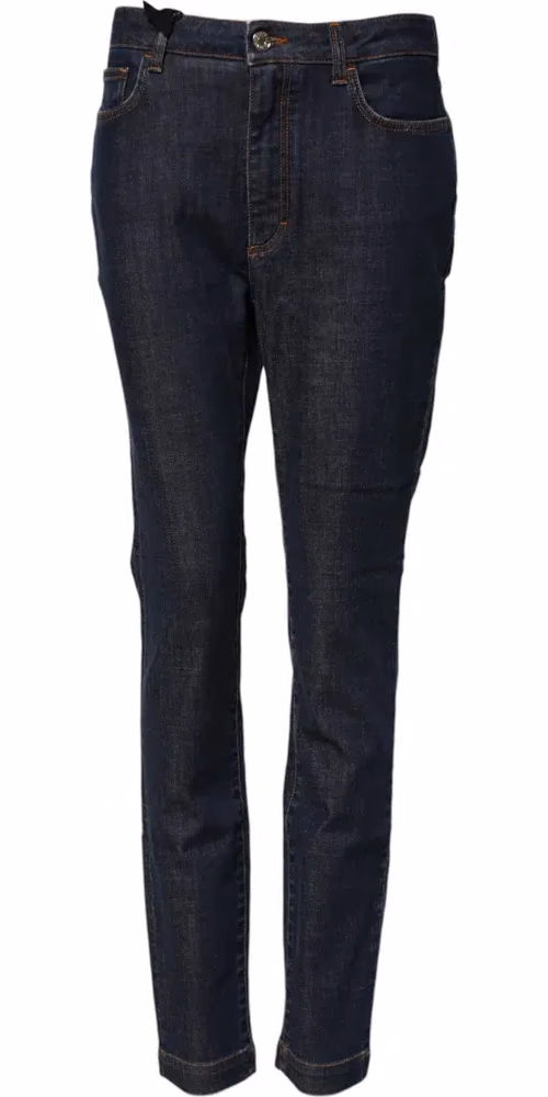 Dolce & Gabbana Blue Queen Patch AUDREY Mid Waist Denim Jeans
