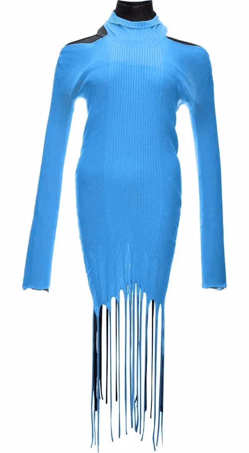 Bottega Veneta Blue Cotton Casual Dress