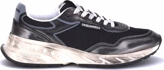 Dsquared² Black Calf Leather Bos Taurus Athletic Sneakers