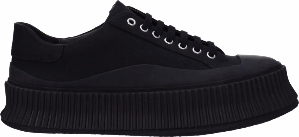 Jil Sander Black Fabric Platform Sneakers