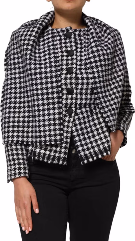Dolce & Gabbana Multicolor Wool Monochrome Patterned Jacket