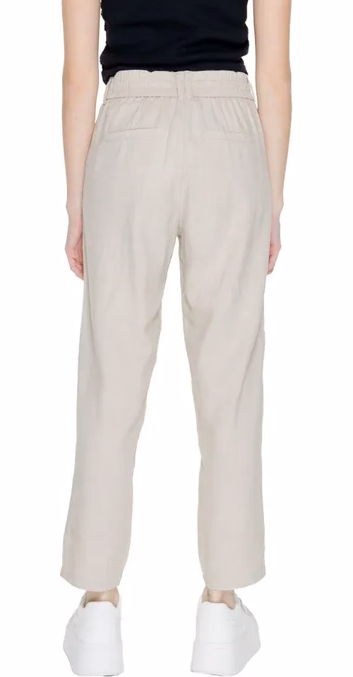 Only Beige Linen Casual Pants