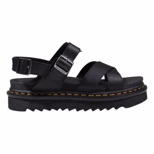 Dr. Martens Black Leather Flat Sandals
