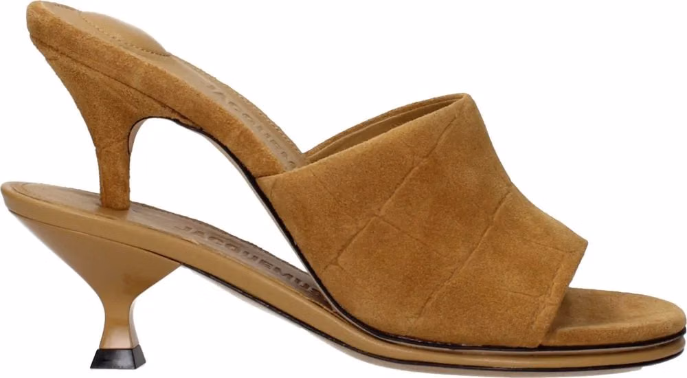 Jacquemus Brown Leather Stiletto Heel Sandals