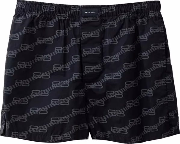 Balenciaga Black Cotton Bermuda Shorts