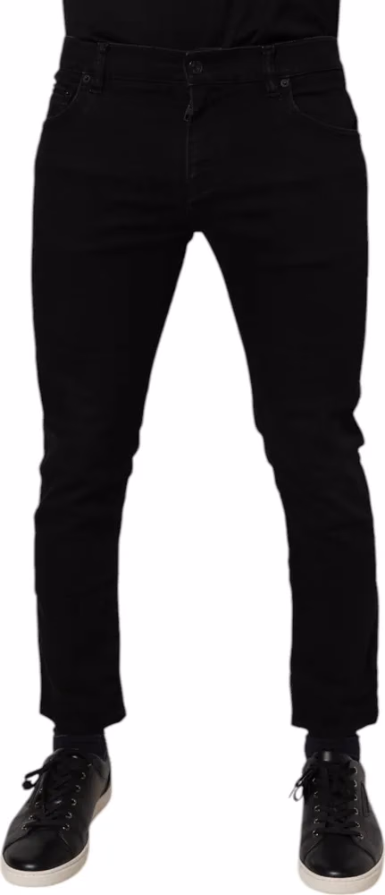 Dolce & Gabbana Black Cotton Stretch Skinny Men Denim Jeans