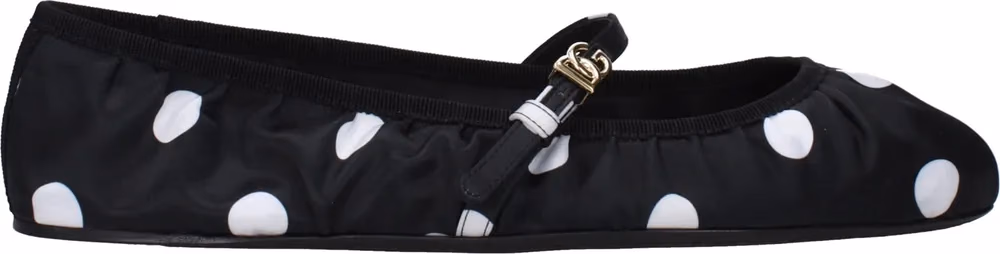 Dolce & Gabbana Black Fabric Ballet Flats